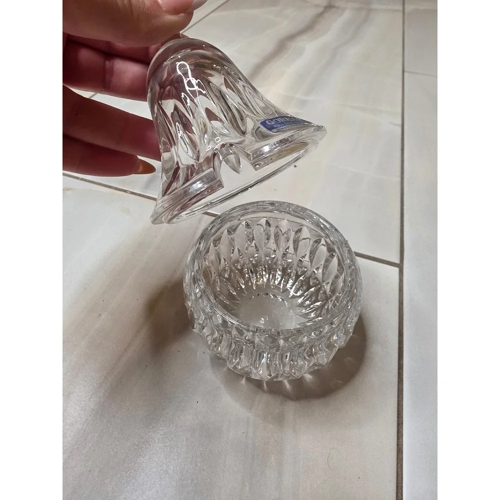Gorham Full Lead Crystal Pear Trinket Box Nachtmann‎ West Germany Cut Glass Dish